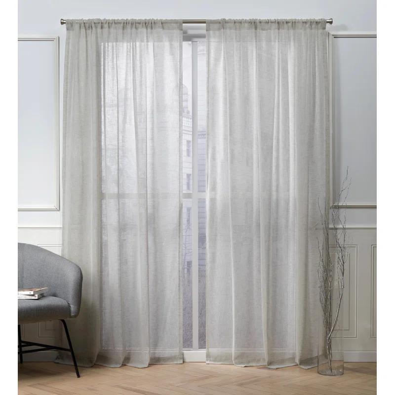 Nicole Miller Nicole Miller Belfry Sheer Rod Pocket Top Curtain Panel (Set of 2)