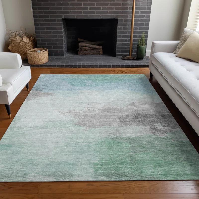 Machine Washable Indoor/Outdoor Chantille ACN1521 Seafoam Rug