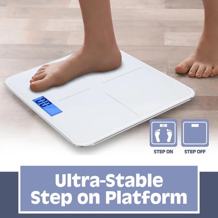 Prominence Home Ultra Thin, White Scale with Easy To Read LCD Display - Auto Step On