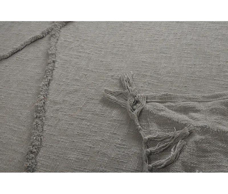 Evette Rios Sierra Handmade Woven Solid Color Fringed 100% Cotton Throw Blanket