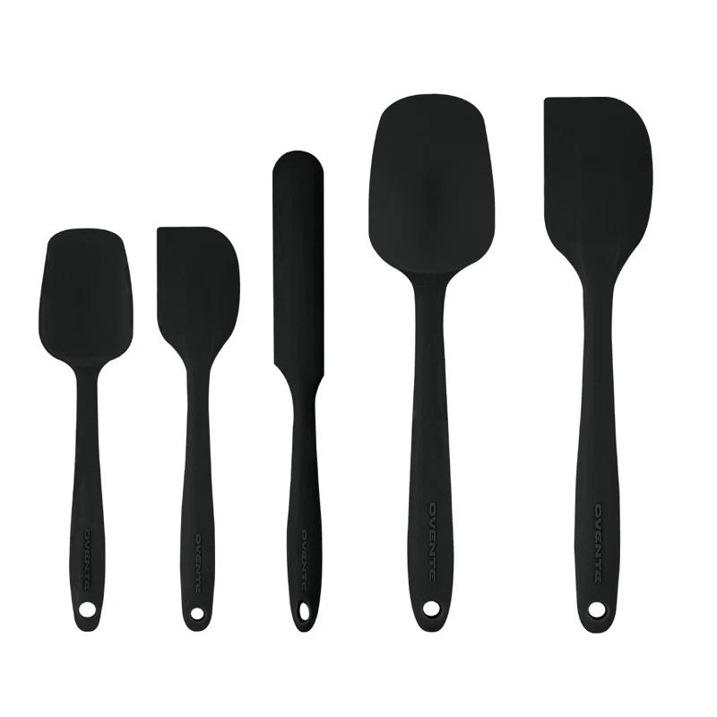 Ovente OVENTE Silicone Spatula Set of 5, Food Grade Rubber Spatula with High Heat Resistant, BPA-Free and Dishwasher Safe, Nonstick Kitchen Utensils for Baking, Cooking and Mixing, Orange SP12305O