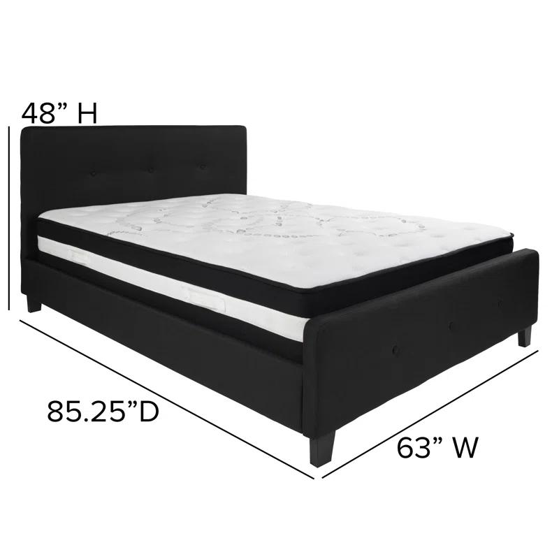 Lark Manor™ Aluino Button Tufted Upholstered Platform Bed with Pocket Spring Mattress