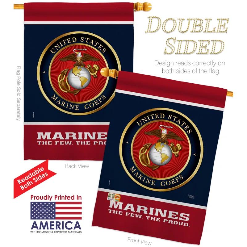 Breeze Decor Double Sided 40'' H x 28'' W Polyester Flag Set