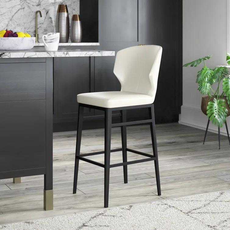 Hokku Designs Weiser Upholstered Counter Stool with Metal Frame