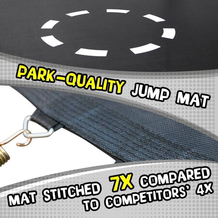 TruJump Sportspower TruJump 14' Round Trampoline with Safety Enclosure & with Lifetime Warranty on Jump Mat