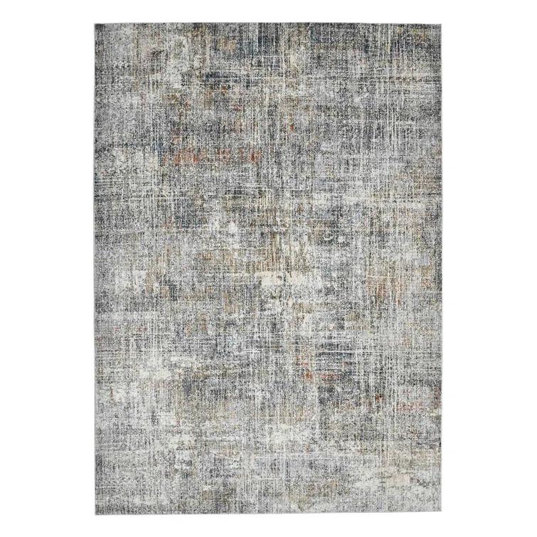 Rosslin Transitional Abstract Premium Polyester Performance Area Rug