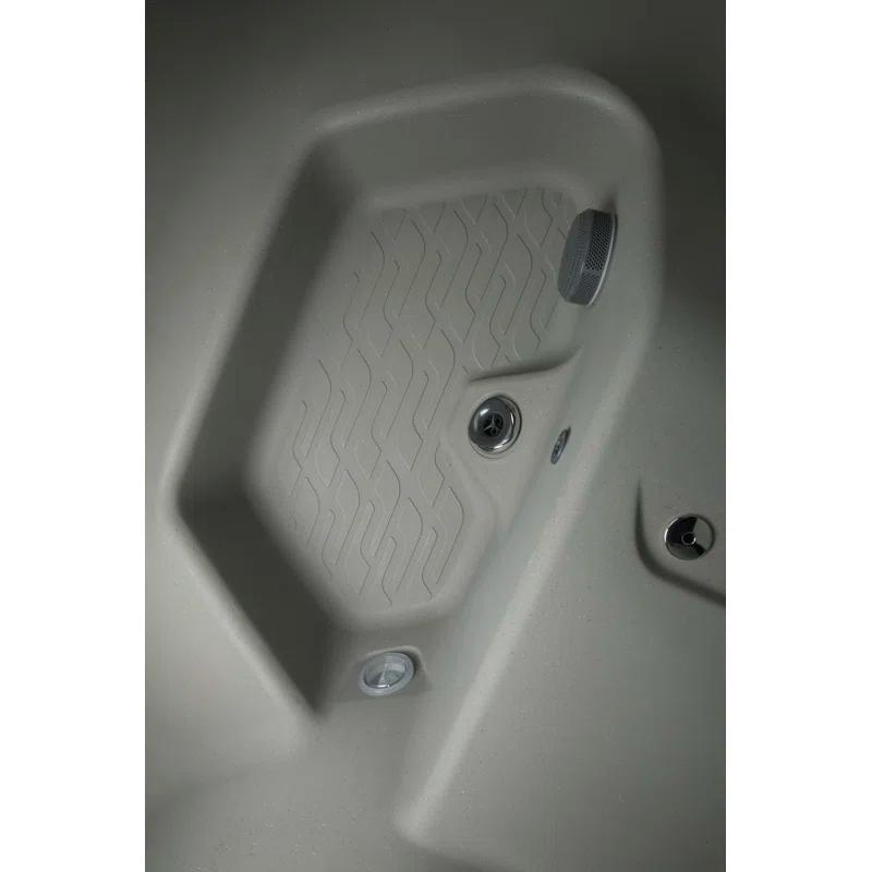 HYDROLUXE SPAS Ibiza Hot Tub 4-Person Lounger, 24 SS Jet, 110V/220V, Stainless Heater, Ozone, Waterfall and Upgraded Lighting