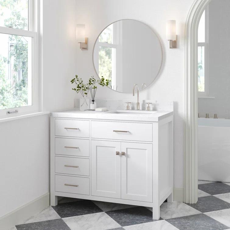 Ariel H036slcqrvo Bristol 36" Free Standing Single Basin Vanity Set - White