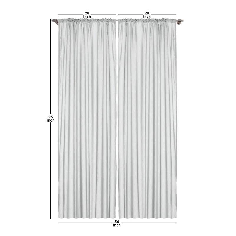 Ambesonne Mint Polka Dot Semi-Sheer Rod Pocket Curtain Panels (Set of 2)