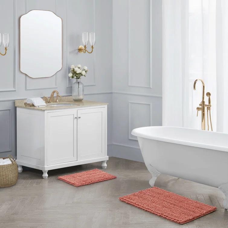 Laura Ashley Laura Ashley Astor Chenille 2 Pieces Non-Slip Bath Mat