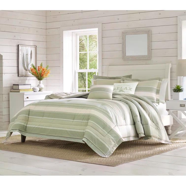Tommy Bahama Home Tommy Bahama Serenity Green Cotton Reversible 5 Piece Comforter Set