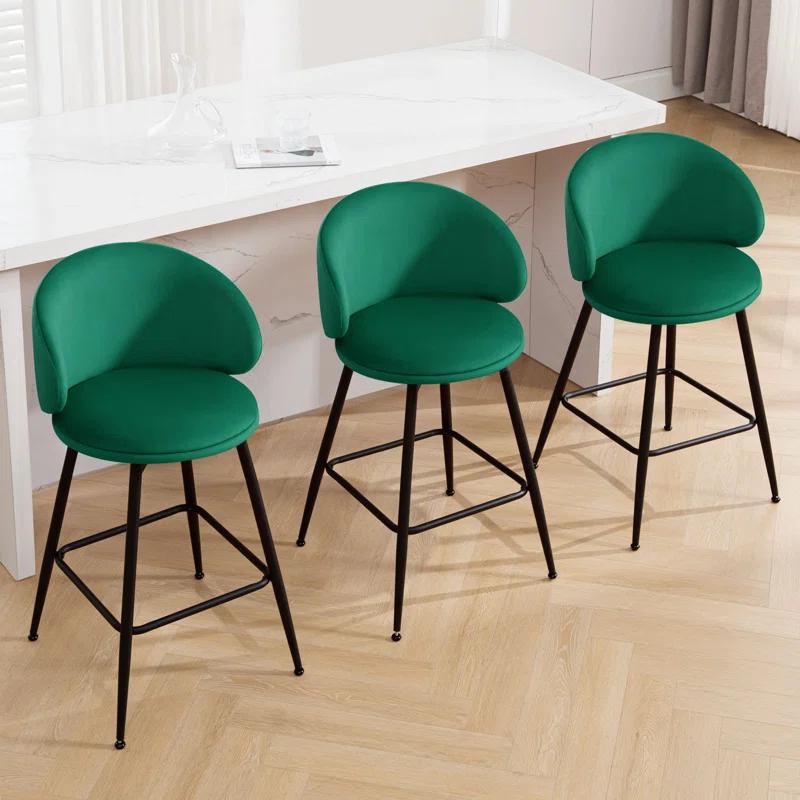 Swivel Upholstered Counter Height Bar Stools (Set of 2)