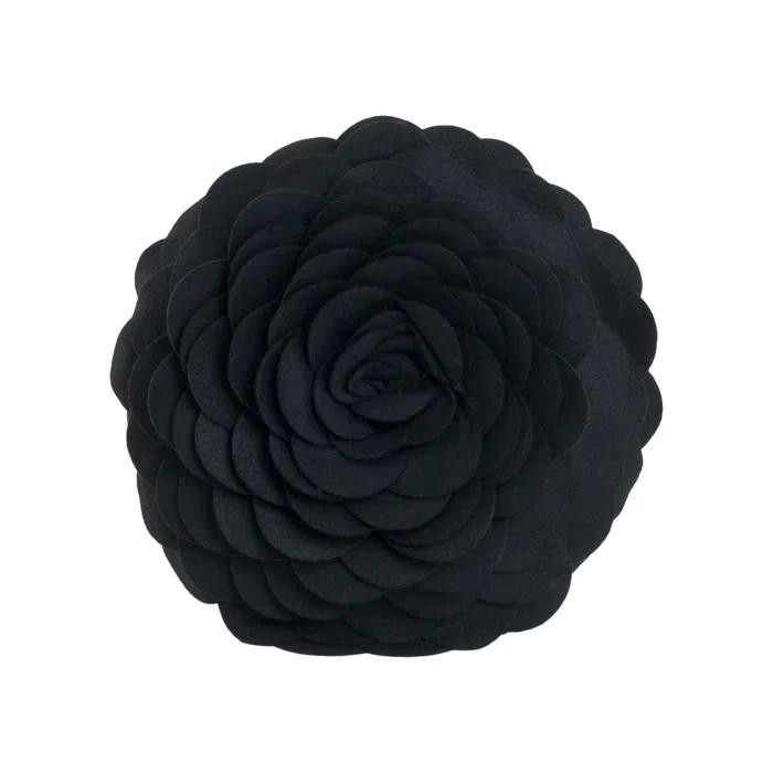 Saro Felt Collection Appliqued Felt Throw Pillow
