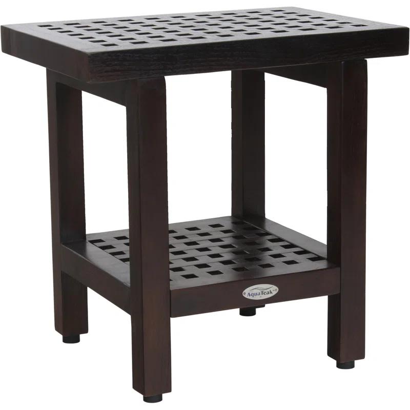 Aqua Teak Grate 18'' W Teak Shower Bench