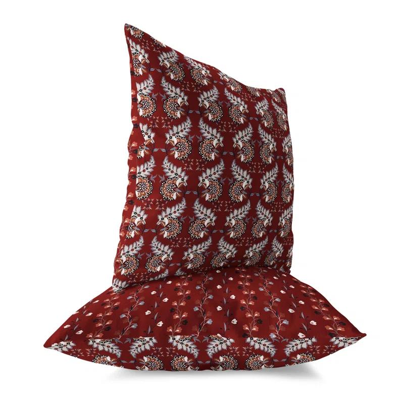 Amrita Sen Botanical Bouquet Floral Indoor/Outdoor Reversible Throw Pillow