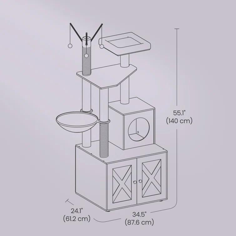 Archie & Oscar™ 55.1" Cat Tree with Litter Box Enclosure