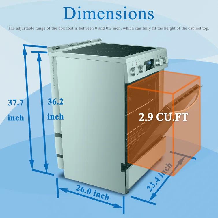 Lanbo Lanbo 24 Inch 2.9 Cu.ft Freestanding Electric Range with Air Fry, Rotisserie and True Convection Oven, Stainless Steel LBERT24RCSAA