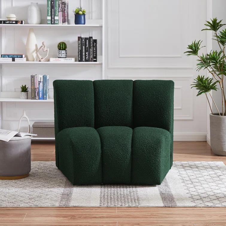 Everly Quinn Izen 43" W Boucle Fabric Modular Chair
