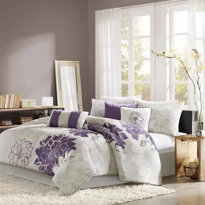 Madison Park Lola 7 Piece Floral Cotton Comforter Set