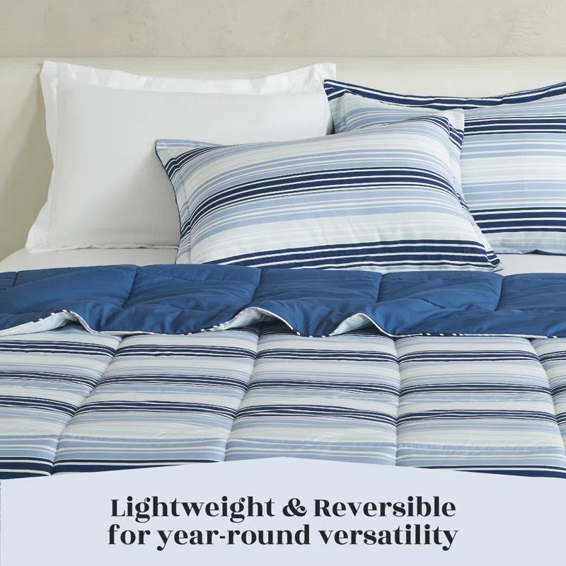 FreshFolds Reversible Microfiber Comforter Set with Shams
