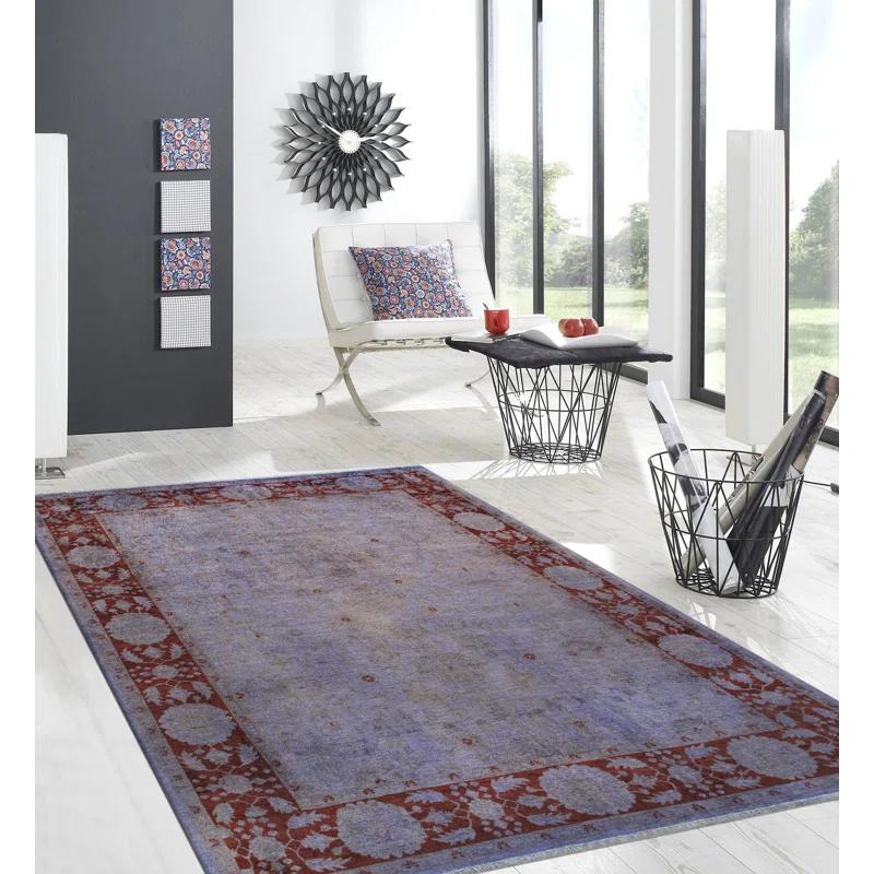 Pasargad Hand-Knotted Wool Purple/Red Area Rug