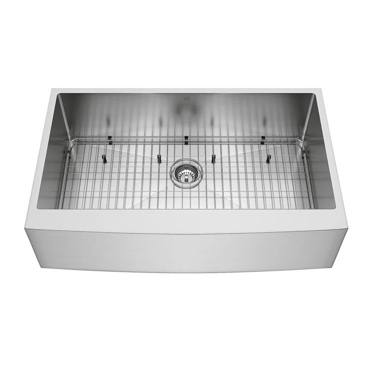 VIGO VIGO 36" Mercer Stainless Steel Undermount Kitchen Sink with Accessories VGR3620CK1