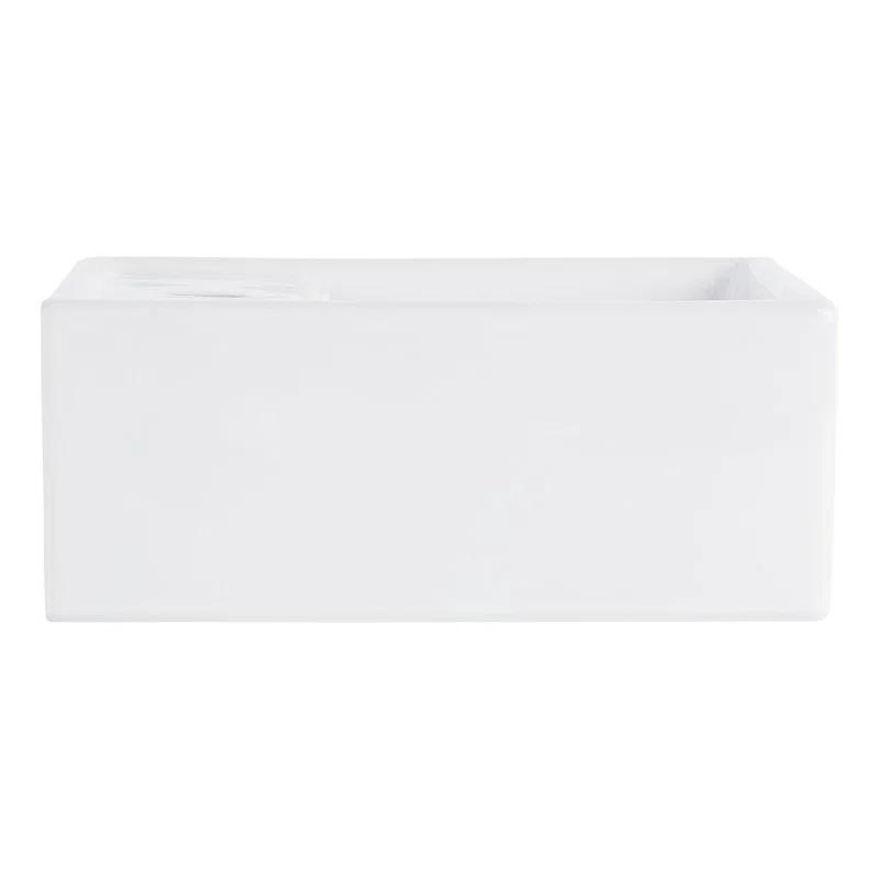 Signature Hardware 484632 22" Kaisy White Porcelain Rectangular Wall Mount Bathroom Sink with Overflow