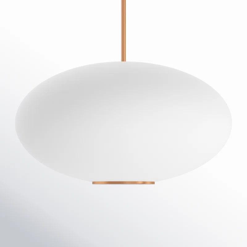Illusion Dimmable LED Pendant With Oval Shaped Glass Shade, Adjustable Color Temperature