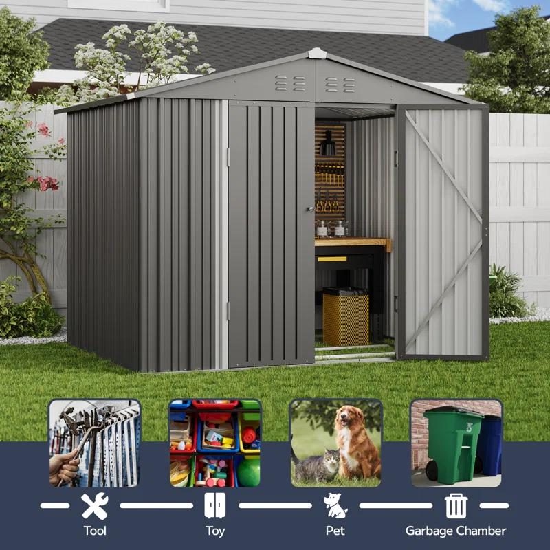Bealife 8 ft. W x 6 ft. D Outdoor Storage Shed