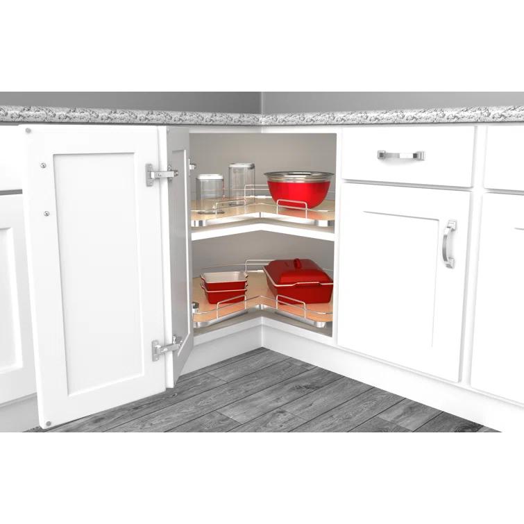 Rev-A-Shelf Rev-A-Shelf Solid Surface Kidney Lazy Susan for Corner Base Cabinet with Swivel Bearing