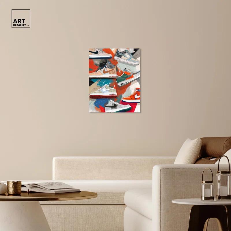 Art Remedy Sneaker Paint Collage Canvas Trendy Sneaker Art by Art Remedy