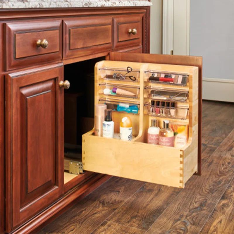 Rev-A-Shelf Rev-A-Shelf Wood Vanity Base Cabinet Organizer w/ Soft-Close