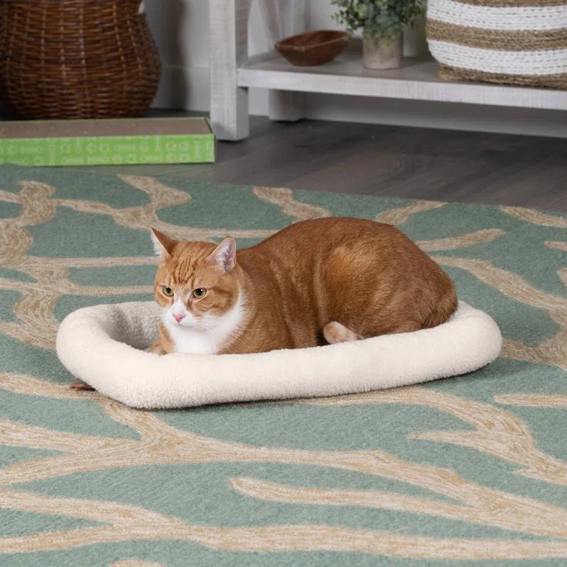 FurHaven Faux Lambswool Crate Bolster Pet Bed