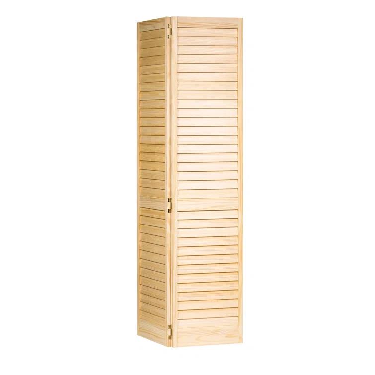 Kimberly Bay Louvered Wood Unfinished Plantation Bi-Fold Door