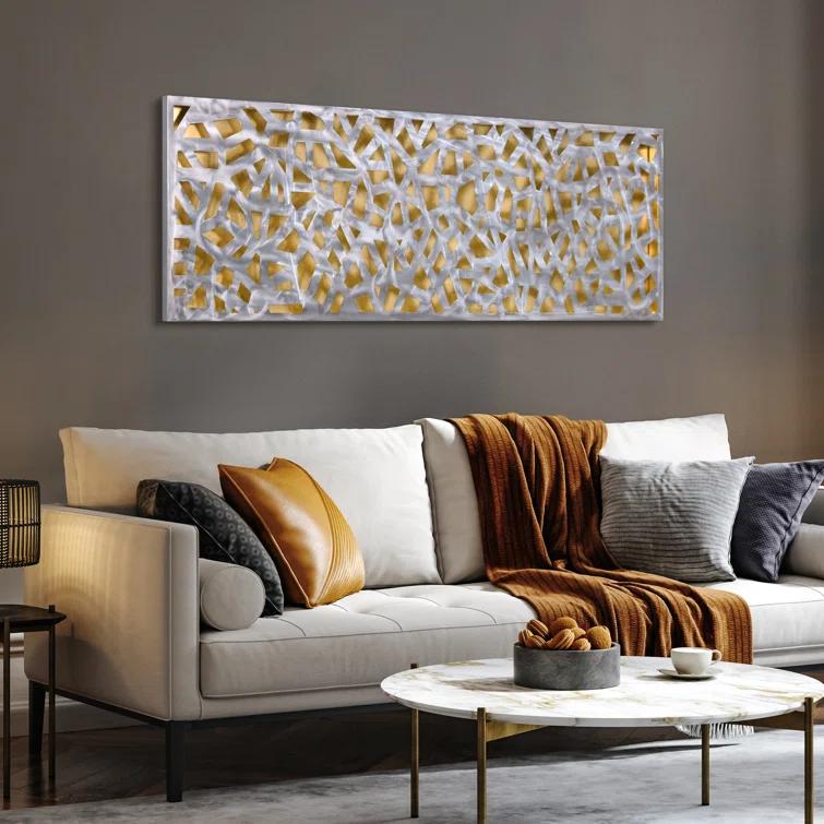Empire Art Direct Radiant Fusion Leaf encased on a 3D Polished Steel Abstract Metal Wall Art