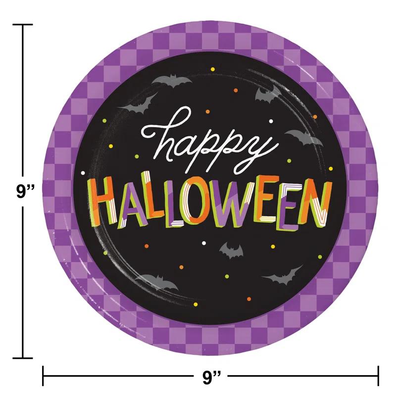 Creative Converting Creative Converting Retro Happy Halloween Paper Plates, 24 ct