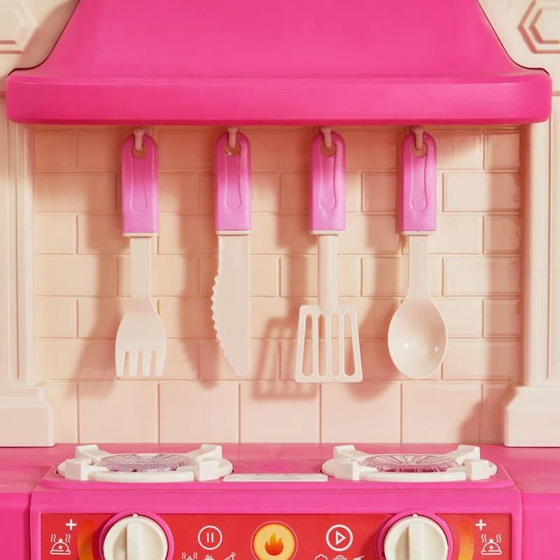 Zoomie Kids Kitchen Playset Kids Pretend Cooking Play Toy 74 Piece Accessories