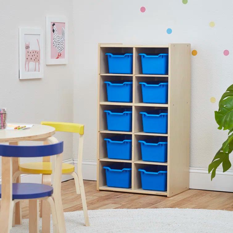 ECR4Kids ECR4Kids Streamline 10 Cubby Tray Cabinet 5x2, Classroom Furniture