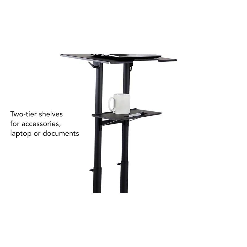 Mount-It! Mobile Standing Height Desk, Portable Podium and Rolling Presentation Lectern