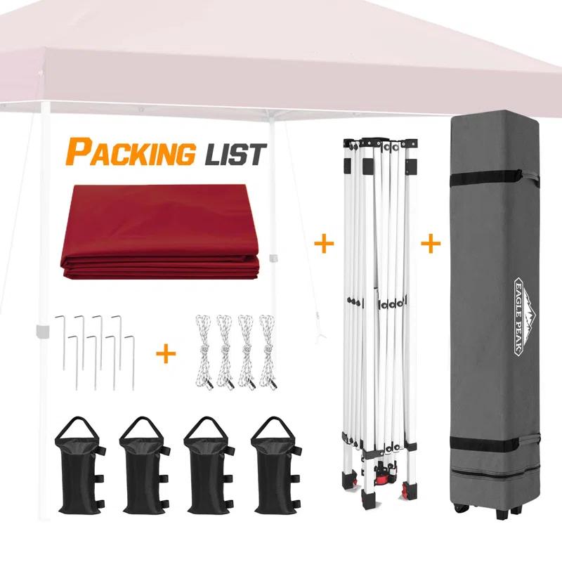 EAGLE PEAK Pop Up Canopies 10 Ft. W x 10 FT. D Metal Party Tent Canopy