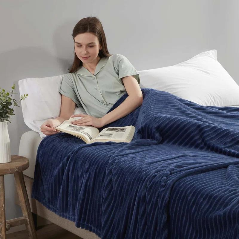 Nestl Nestl Cut Plush Cozy Throw Blanket - Fuzzy Warm Fleece Bed Blankets - Throws for Sofa, Bed, and Couch