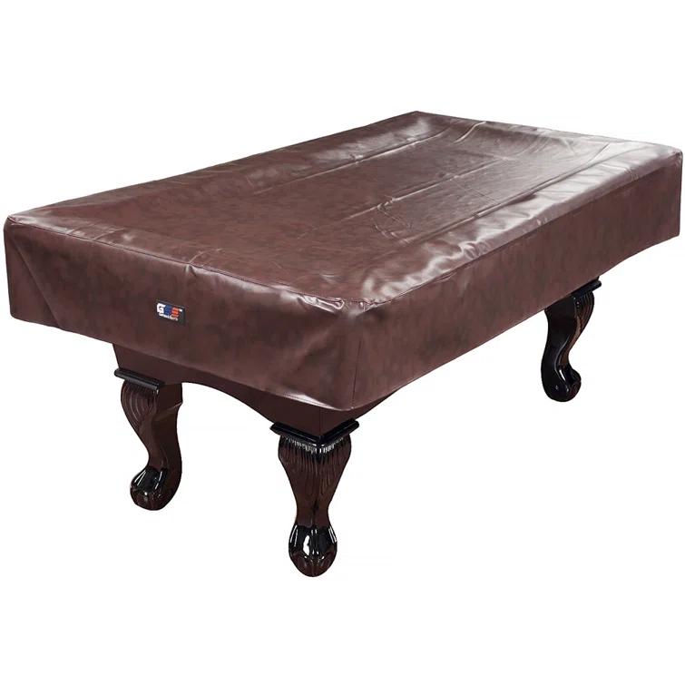 GSE Games & Sports Expert GSE 9' Brown leatheretteette Pool Table Cover, Tearproof Heavy-Duty Billiard Table Cover