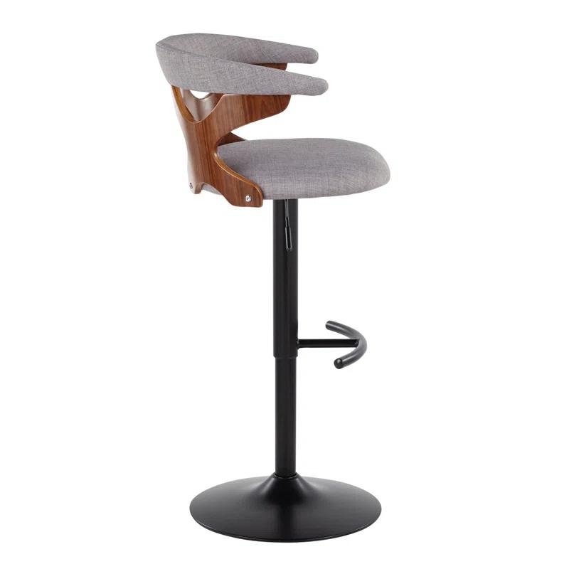 LumiSource Gardenia Swivel Upholstered Adjustable Height Counter Stool with Metal Frame (Set of 2)