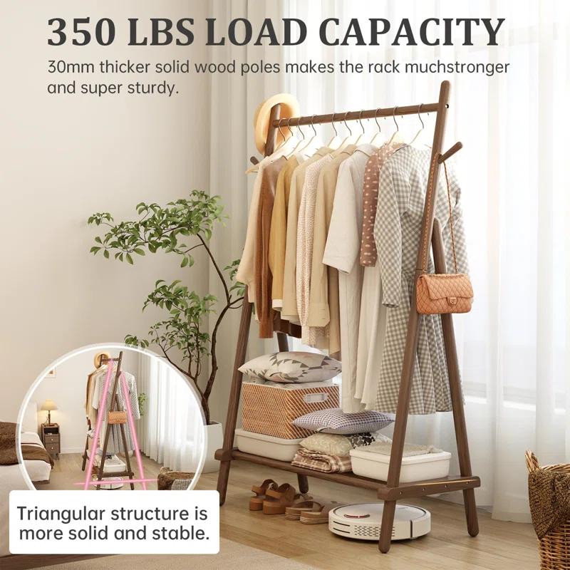 Clothes Rack,Clothing Rack with Shelf and Hook, Sturdy and Portable,Garment Rack
