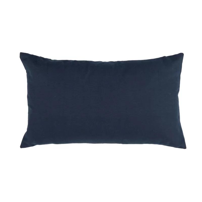 Navy and Cream Shibori Rectangular Throw Pillow