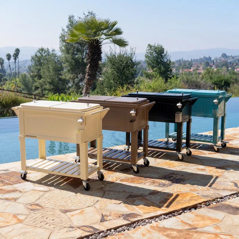 Permasteel Permasteel 80 Qt. Furniture Style Rolling Patio Cooler