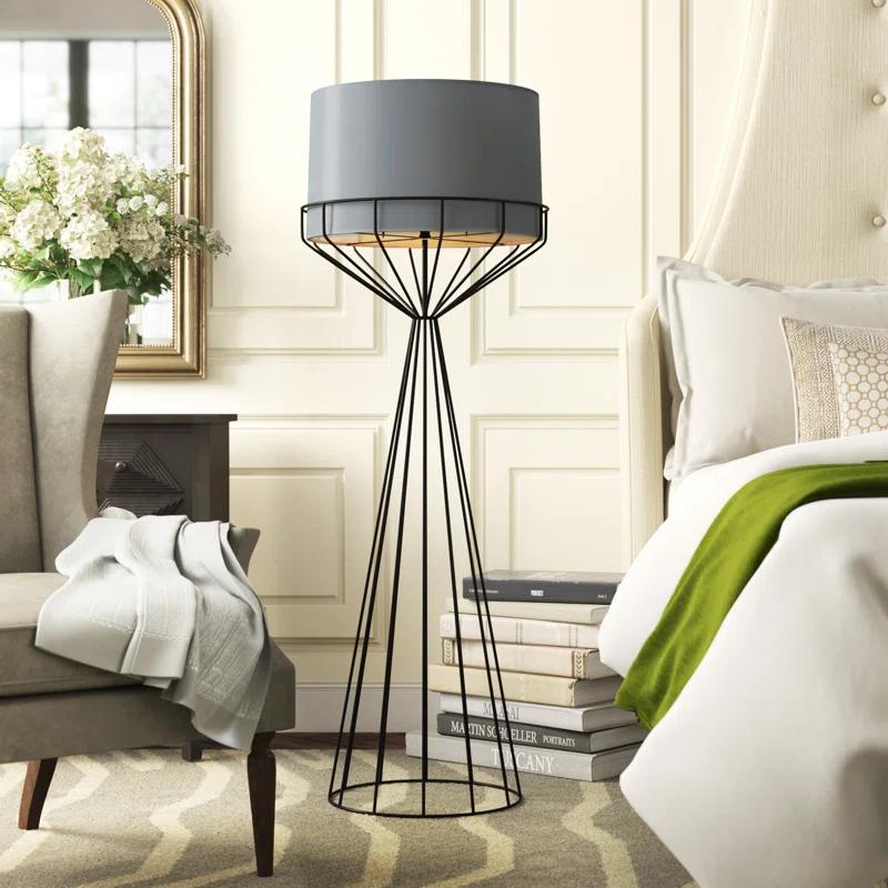Portal 60'' Matte Black Novelty Floor Lamp