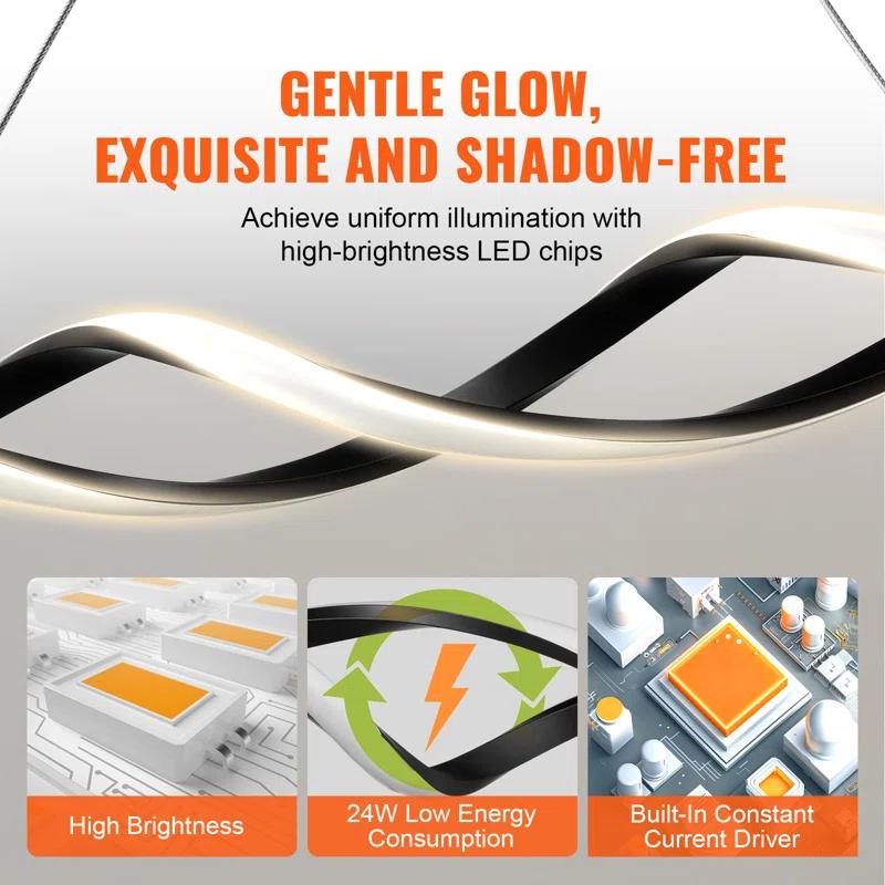 VEVOR 1 - Light Matte Black Chandelier Pendant