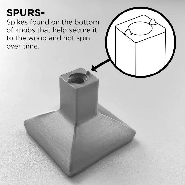 Hickory Hardware Forge Collection Rectangular Knob - 1-7/16" x 1-1/4 " Cabinet Knob Satin Nickel - Farmhouse Hardware for Drawers & Cabinets (Set of 10)