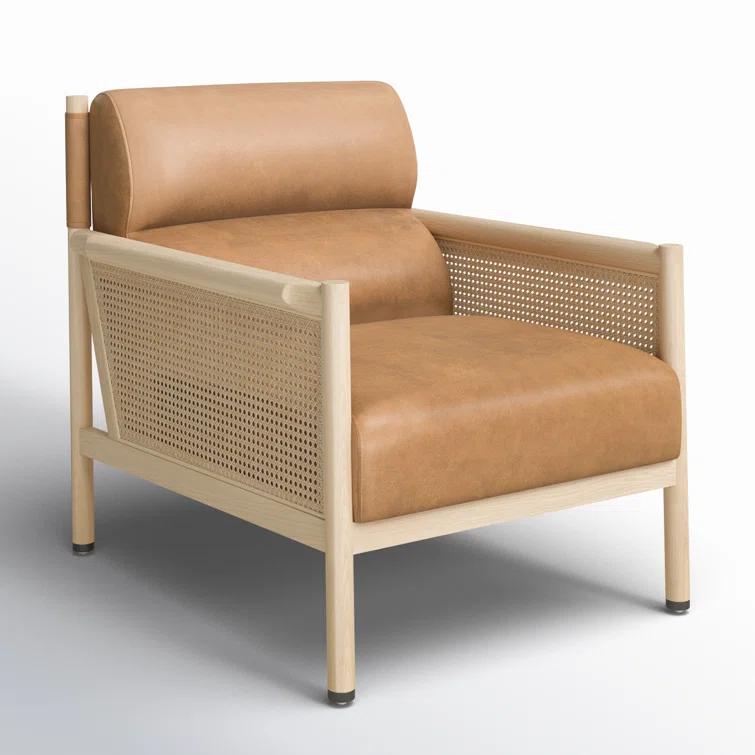 Kennison Cognac Handcrafted Leather Accent Chair